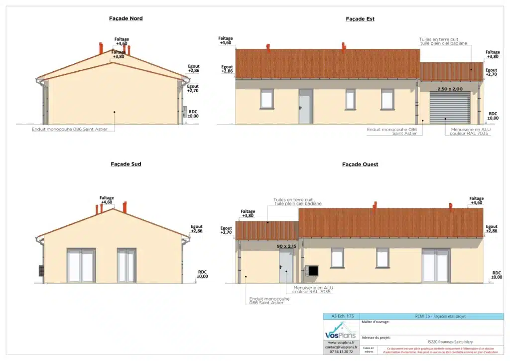 Exemple PCMI5 pour la construction d'une extension à usage de garage