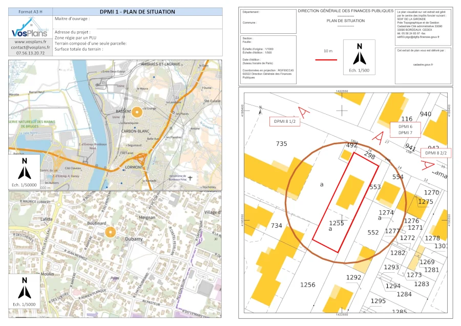 déclaration préalable pour une isolation extérieure, plan de situation, VosPlans