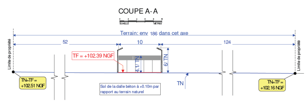 autorisation pour construire un terrain de tennis ou de padel, plan des façades et toiture, VosPlans