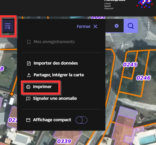 Géoportail - export