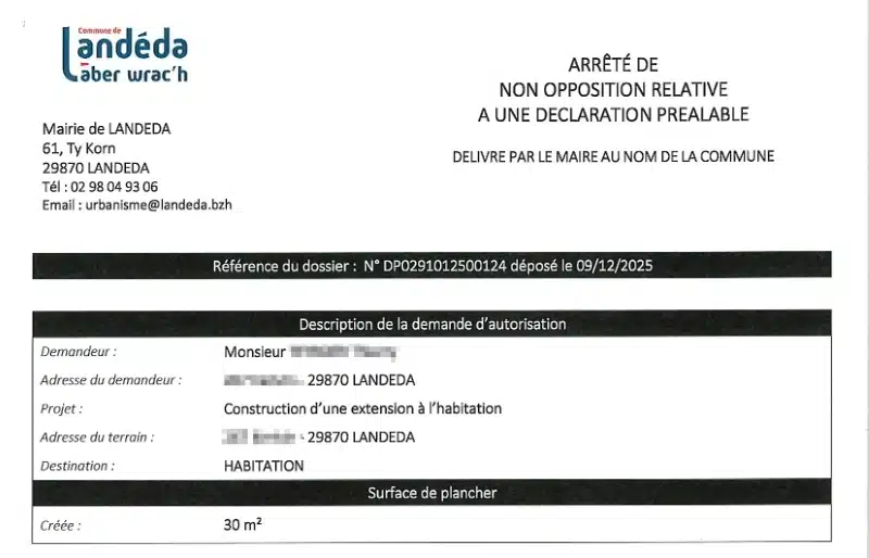 déclaration préalable de travaux à Landéda (29)
